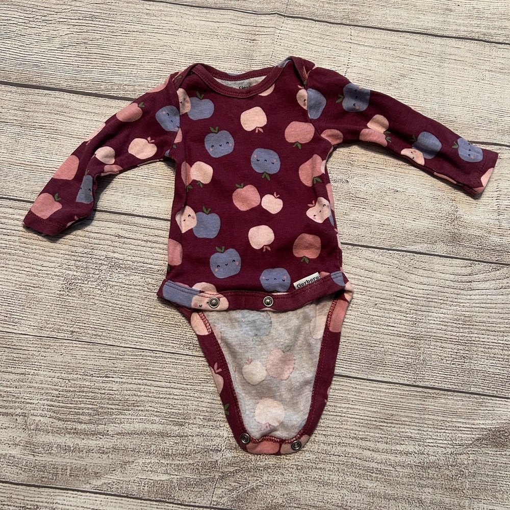 Gerber Maroon and Pink Kids Bodysuit